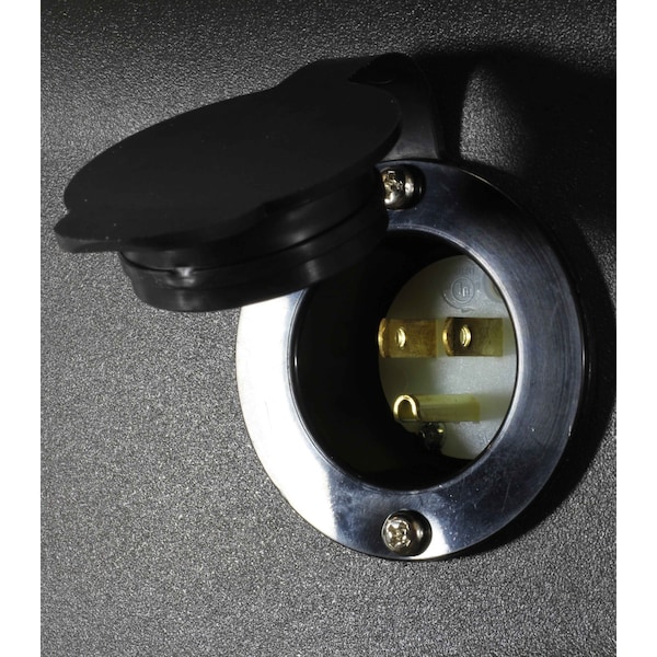 Ac Works 15 Amp 125 Volt NEMA 5-15P Flanged Power Input Inlet with Covers - ASIN515P-WC