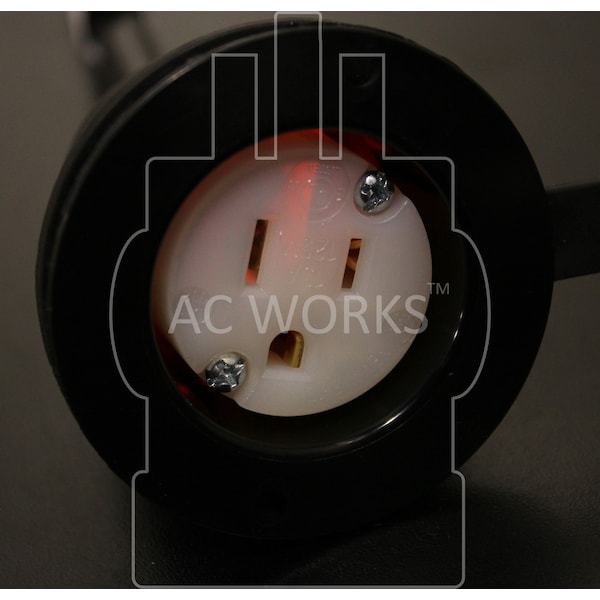 Ac Works 15A 125V Household Flanged Outlet with Power Indicator and Covers UL C-UL - ASOU515RL-WC