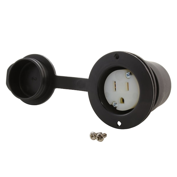 Ac Works 15A 125V Household Flanged Outlet with Power Indicator and Covers UL C-UL - ASOU515RL-WC