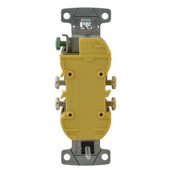 Hubbell Receptacle, 15 A Amps, 125V AC, Flush Mount, Standard Duplex Outlet, 5-15R, White - RR15SWTR