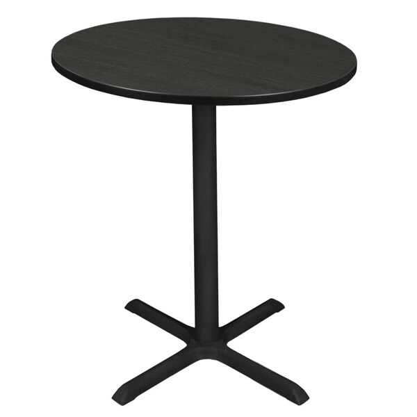 Regency Cain Cafe Tables, 36 W, 36 L, 42 H, Wood, Metal Top, Ash Grey - TCB36RNDAG