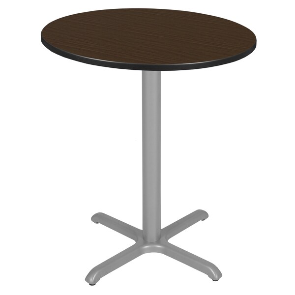Regency Round Cain Medium X-Base Cafe Table, 36 in W, 36 in L, Neo Walnut - TCB36RNDNWGY