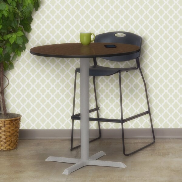 Regency Round Cain Medium X-Base Cafe Table, 36 in W, 36 in L, Neo Walnut - TCB36RNDNWGY
