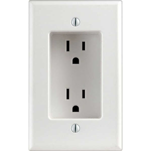 Leviton RECEPT RECESSD 15A WHT - 00689-00W