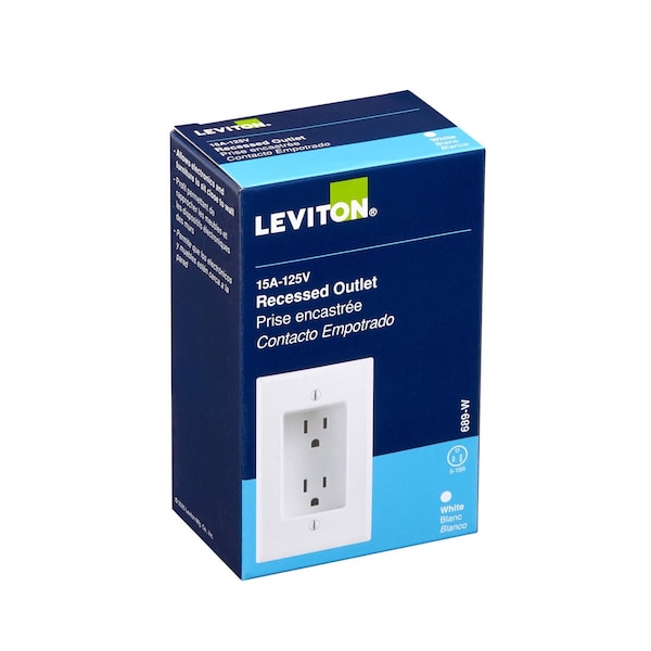 Leviton RECEPT RECESSD 15A WHT - 00689-00W