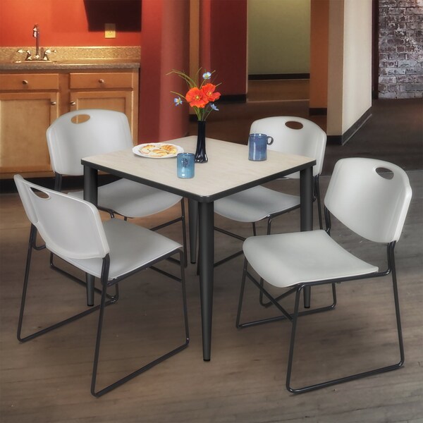 Regency Kahlo Square Table & Chair Sets, 36 W, 36 L, 29 H, Wood, Metal, Polypropylene Top, Maple - TPL3636PLBK44GY