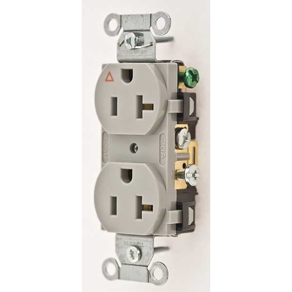 Hubbell 20A Duplex Receptacle 125VAC 5-20R GY - IG5352GY