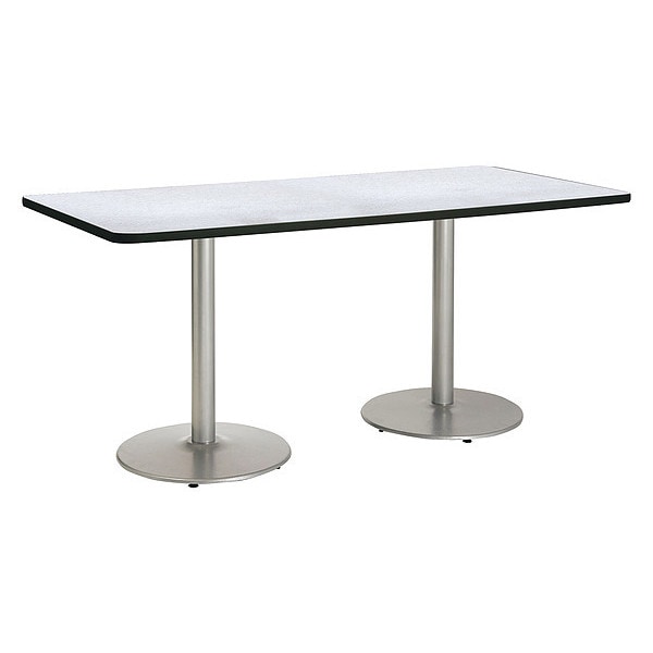 Kfi Rectangle Ped Table, Grey Nebula/Silver, 42"x96"x29", 96" W, 42" L, 29" (Cafe Height) H, HPL Top - T4296-B1922-SL-GYN