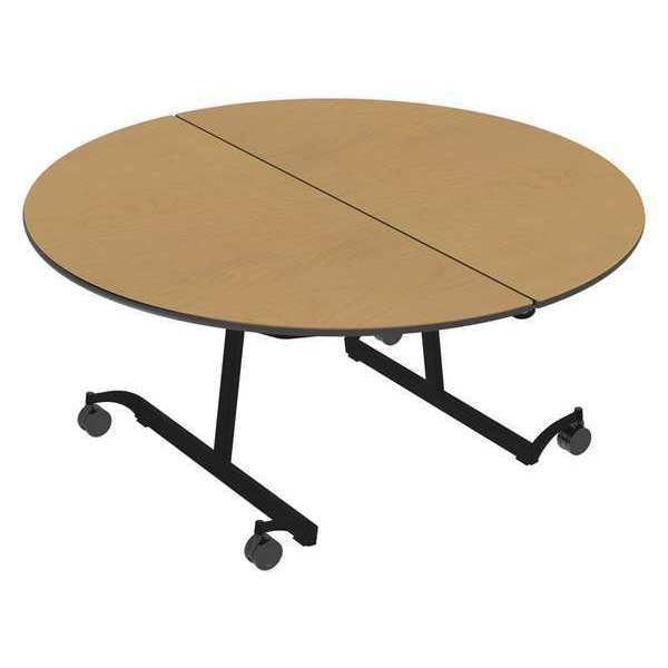 Palmer Hamilton Round Mobile Cafeteria Table, 60" W, 29" H, High Pressure Laminate Top, Maple - 22MT132960RD-MT
