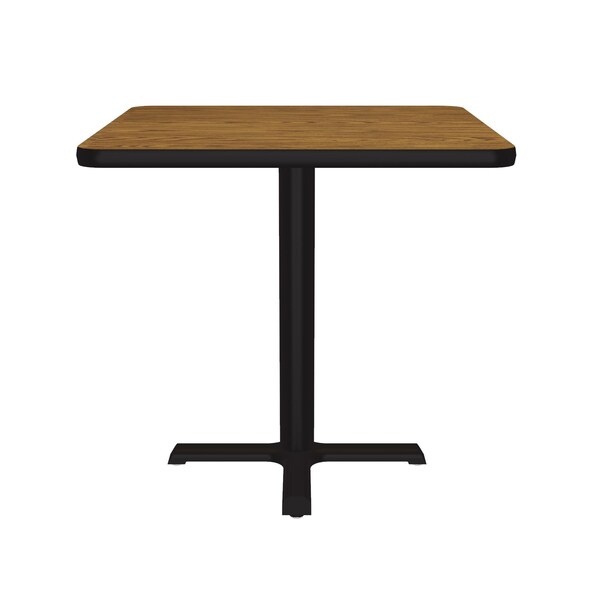 Correll Square Cafe Bistro and Breakroom Pedestal Table, 24" W, 29" H, High Pressure Laminate Top - BXT24S-06