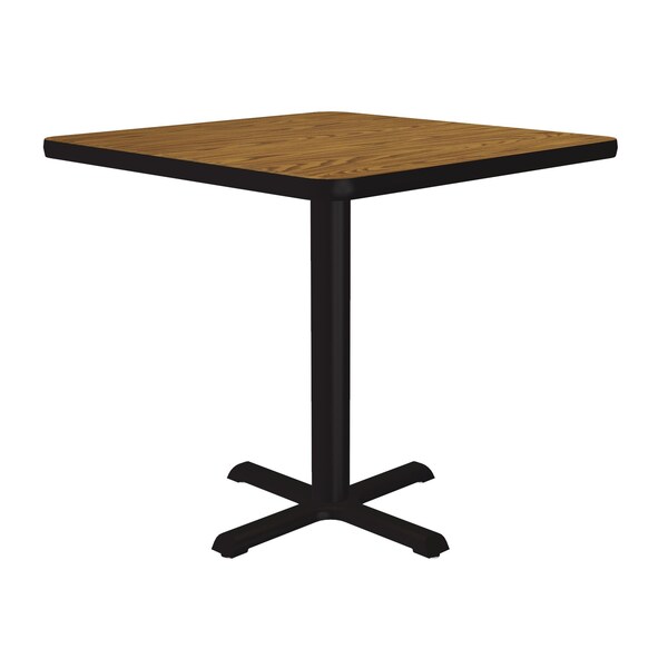 Correll Square Cafe Bistro and Breakroom Pedestal Table, 24" W, 29" H, High Pressure Laminate Top - BXT24S-06