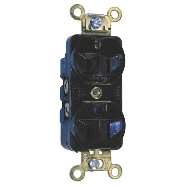 Hubbell 15A Duplex Receptacle 125VAC 5-15R BK - HBL5252BK