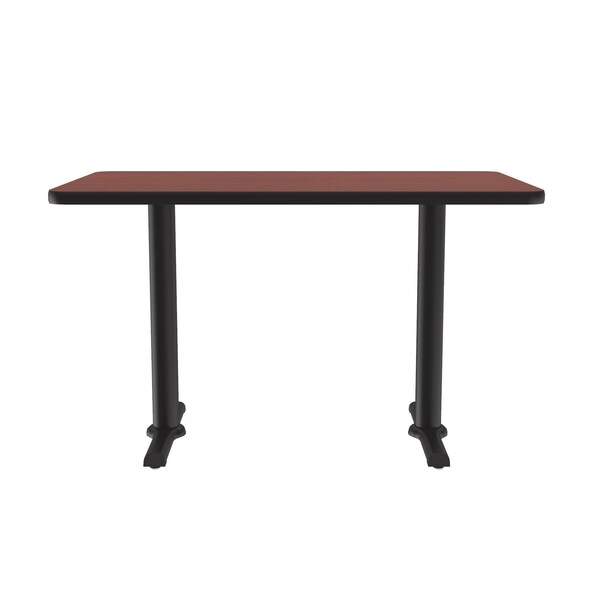 Correll Rectangle Cafe Bistro and Breakroom Pedestal Table, 30" W, 48" L, 29" H, High Pressure Laminate Top - BTT3048-21