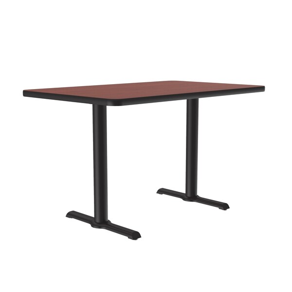 Correll Rectangle Cafe Bistro and Breakroom Pedestal Table, 30" W, 48" L, 29" H, High Pressure Laminate Top - BTT3048-21