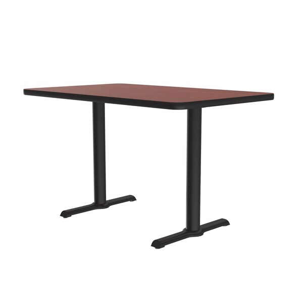 Correll Rectangle Cafe Bistro and Breakroom Pedestal Table, 30" W, 48" L, 29" H, High Pressure Laminate Top - BTT3048-21
