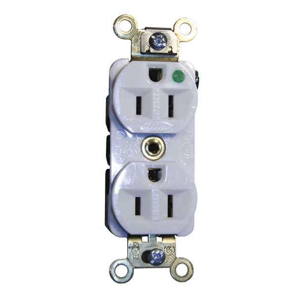 Hubbell 15A Duplex Receptacle 125VAC 5-15R WH - HBL8200ILW