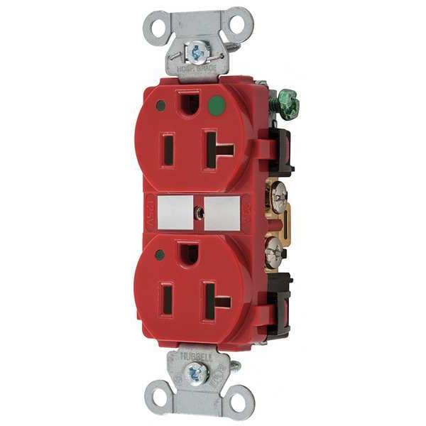 Hubbell 20A Duplex Receptacle 125VAC 5-20R RD - 8300REDL