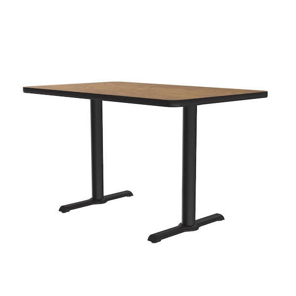 Correll Rectangle Cafe Bistro and Breakroom Pedestal Table, 30" W, 48" L, 29" H, High Pressure Laminate Top - BTT3048-06