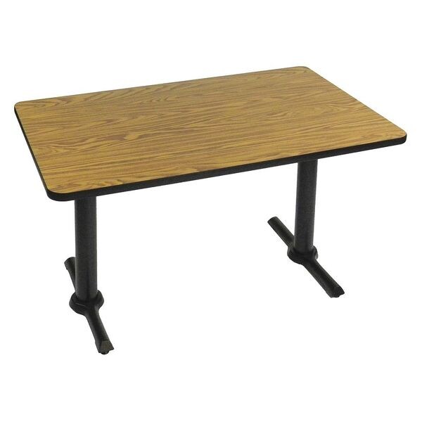 Correll Rectangle Cafe Bistro and Breakroom Pedestal Table, 30" W, 48" L, 29" H, High Pressure Laminate Top - BTT3048-06