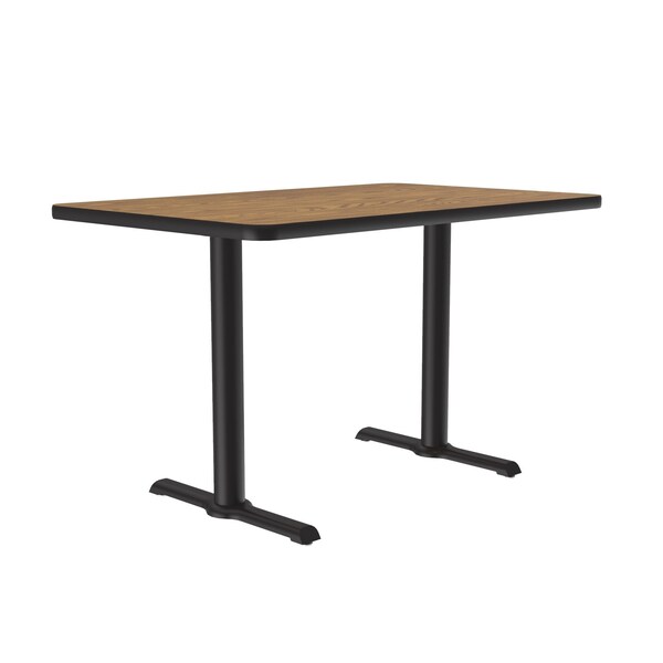 Correll Rectangle Cafe Bistro and Breakroom Pedestal Table, 30" W, 48" L, 29" H, High Pressure Laminate Top - BTT3048-06