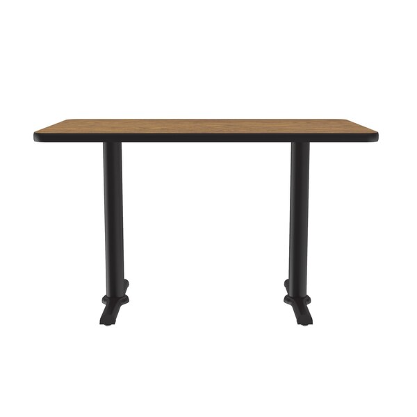 Correll Rectangle Cafe Bistro and Breakroom Pedestal Table, 30" W, 48" L, 29" H, High Pressure Laminate Top - BTT3048-06