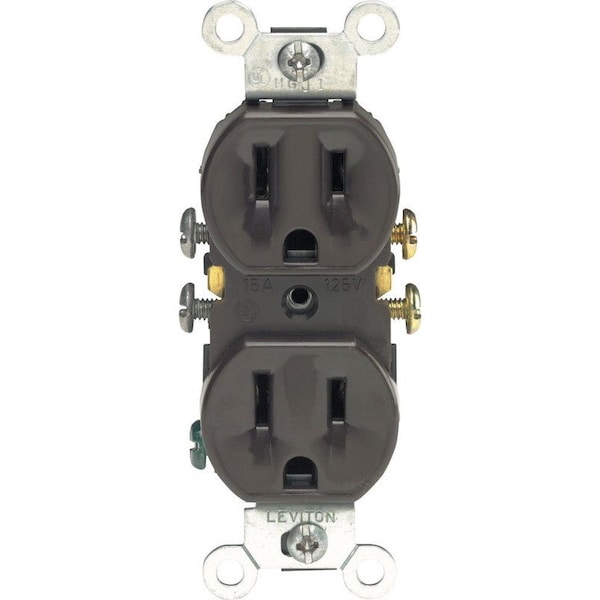Leviton 15 amps 125 V Duplex Brown Outlet 5-15R - 05320-0CP