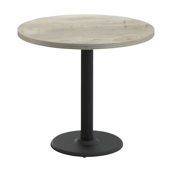 Special-T Table, Round, 36in Dia x 29in, Black Base/Aged Driftwood Top - SCTCANT236BAD