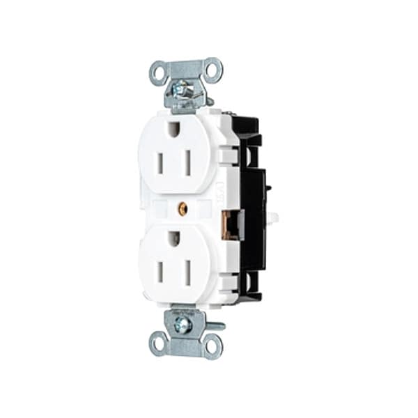 Hubbell Receptacle, 1/2 hp, 125V AC, NEMA 5-15R - 5252STW