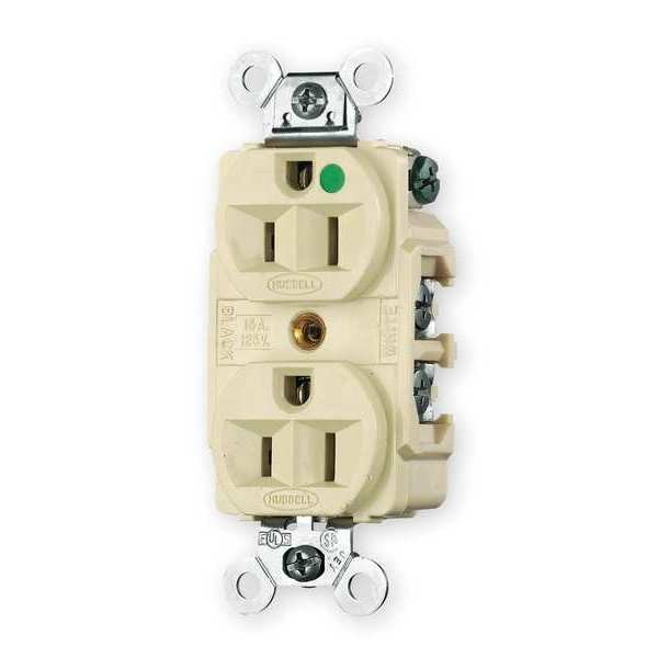 Hubbell 15A Duplex Receptacle 125VAC 5-15R IV - HBL8200I