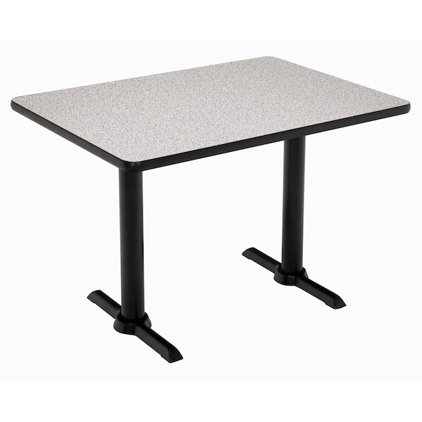 Kfi Rectangle KFI Mode 30" x 60" Conference Table, Grey Nebula Finish, Black T-leg Base, Bistro Height - T3060-B2065-BK-GYN-38