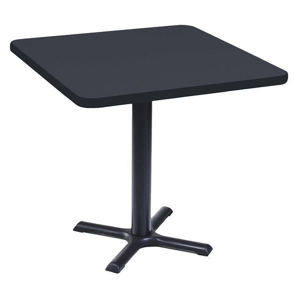Correll Round Cafe Bistro and Breakroom Pedestal Table, 29" H, High Pressure Laminate Top, Black Granite - BXT30R-07