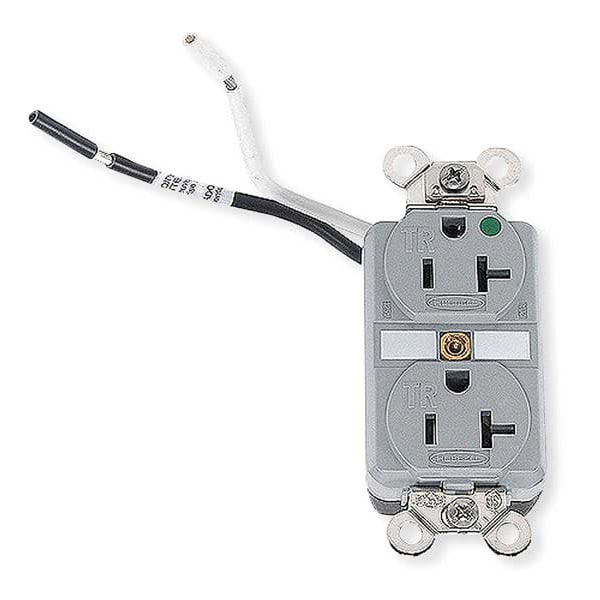 Hubbell 20A Duplex Receptacle 125VAC 5-20R GY - HBL8300SGGYA