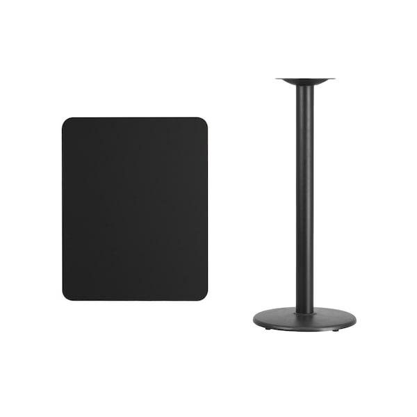 Flash Furniture Rectangle Laminate Table Top, 24" W, 30" L, 43.125" H, Laminate Top, Wood Grain - XU-BLKTB-2430-TR18B-GG