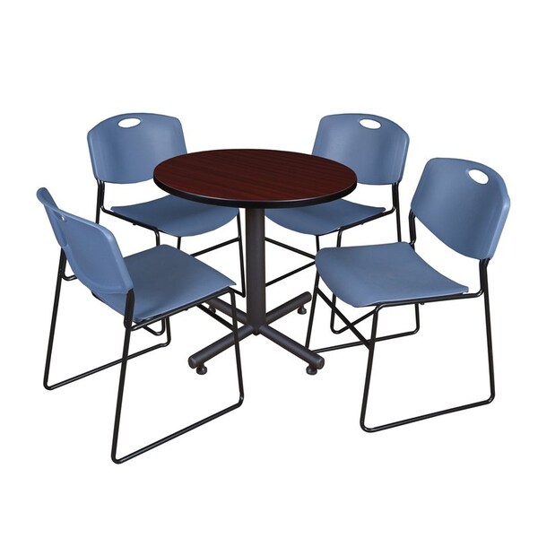 Kobe Round Tables > Breakroom Tables > Kobe Round Table & Chair Sets, Wood|Metal|Polypropylene Top - TKB30RNDMH44BE