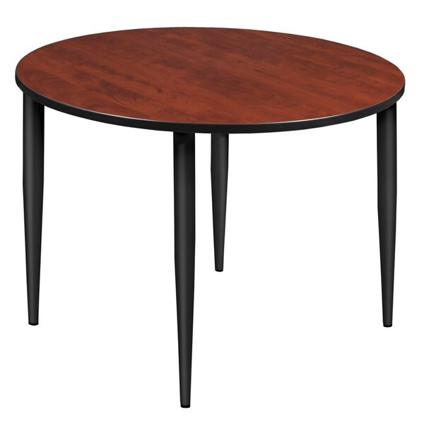 Regency Kahlo Square & Round Tables, 48 W, 48 L, 29 H, Wood, Metal Top, Cherry - TPL48RNDCHBK