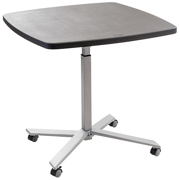 National Public Seating Square Bistro Table, 36" W, 36" L, 30 to 42" H, HDPE Blow Molded Plastic Top, Charcoal - CTT3042