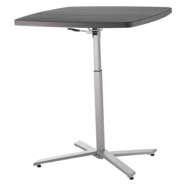 National Public Seating Square Bistro Table, 36" W, 36" L, 30 to 42" H, HDPE Blow Molded Plastic Top, Charcoal - CTT3042