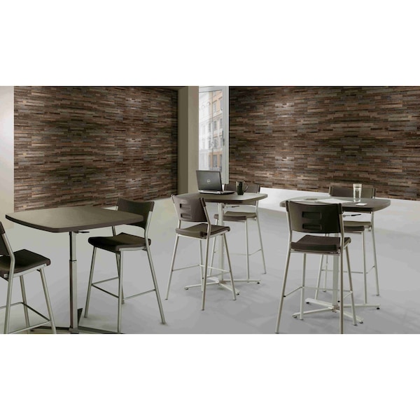 National Public Seating Square Bistro Table, 36" W, 36" L, 30 to 42" H, HDPE Blow Molded Plastic Top, Charcoal - CTT3042