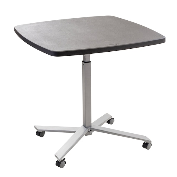 National Public Seating Square Bistro Table, 36" W, 36" L, 30 to 42" H, HDPE Blow Molded Plastic Top, Charcoal - CTT3042