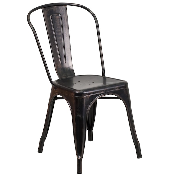Flash Furniture Round 30" W, 30" L, 29.5" H, Metal Top, Gold - CH-51090TH-4-18CAFE-BQ-GG