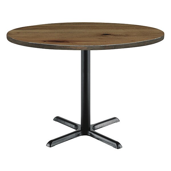 Kfi Round Urban Loft Table, Natural, 42"Dx29"H, 42" W, 29" (Cafe Height) H, Wood Top, Natural - T42RD-B2025BK-LFT-NA