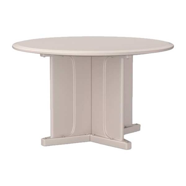 Cortech Circle Table, 48 in W, 48 in L, 29 in H, Polyethylene Top, Stone Gray - 66751SG