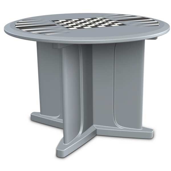 Cortech Circle Table, 42 in W, 42 in L, 29 in H, Polyethylene Top, Gray - 66749GYGT