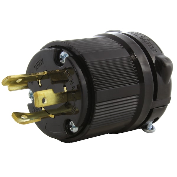 Ac Works NEMA L6-20P 20A 250V 3-Prong Locking Male Plug with UL, C-UL Approval in Orange - ASL620P-BK