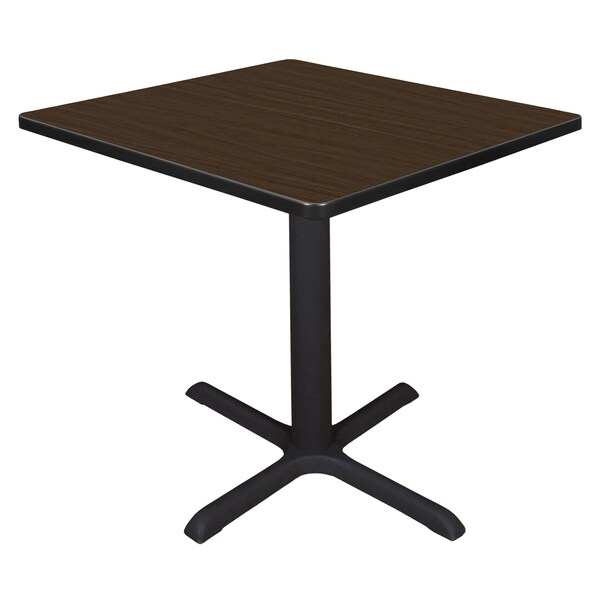 Regency Square Cain Small X-Base Breakroom Table, 30 in W, 30 in L, Neo Walnut - TB3030NW