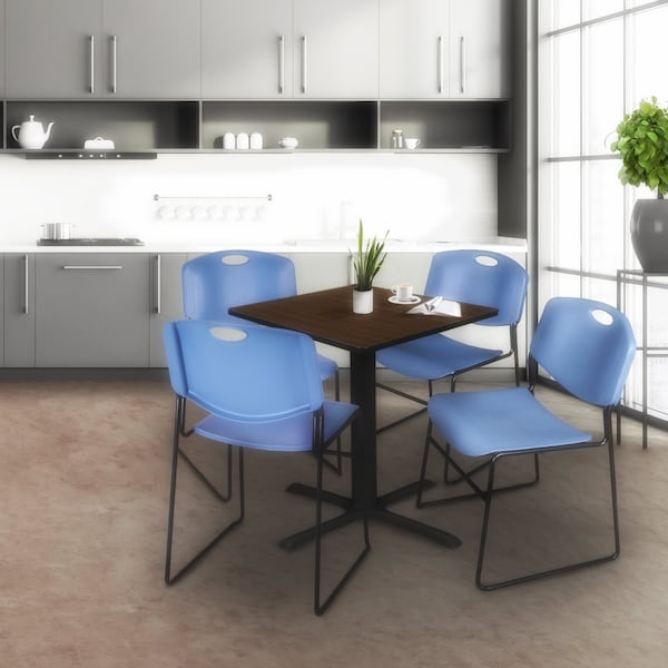 Regency Square Cain Small X-Base Breakroom Table, 30 in W, 30 in L, Neo Walnut - TB3030NW