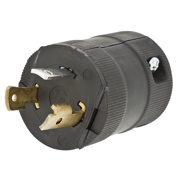 Hubbell 30A Locking Plug 2P 3W 125VAC L5-30P BK - HBL2611VBK