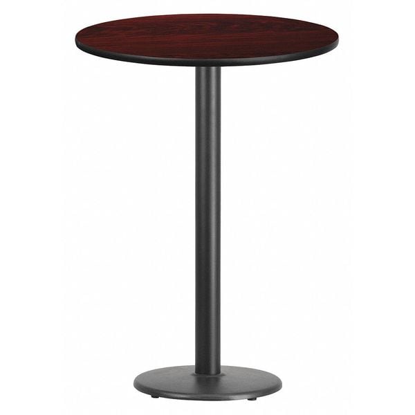 Flash Furniture Round Mahogany Laminate Table w/Rnd Base, 30", 30" W, 30" L, 43.125" H, Laminate Top, Wood Grain - XU-RD-30-MAHTB-TR18B-GG