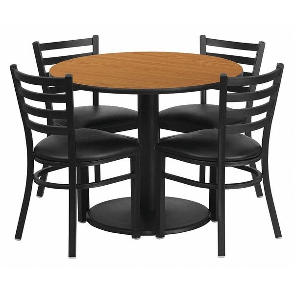 Flash Furniture Round Natural Laminate Table, 36" W, 36" L, 30" H, Laminate Top, Wood Grain - RSRB1031-GG