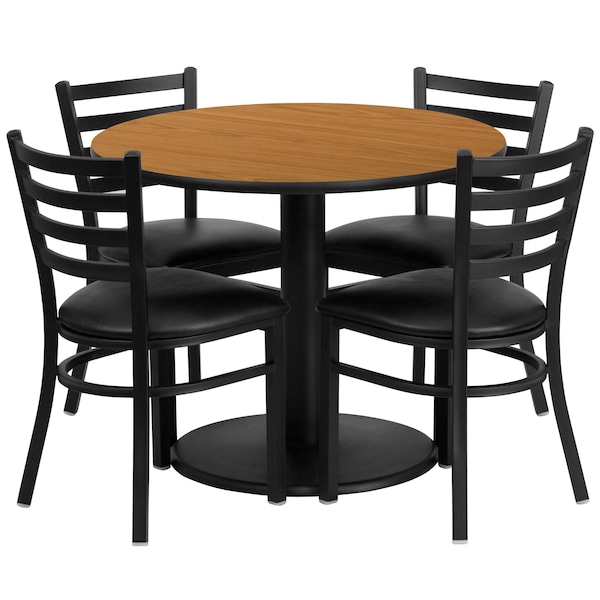 Flash Furniture Round Natural Laminate Table, 36" W, 36" L, 30" H, Laminate Top, Wood Grain - RSRB1031-GG